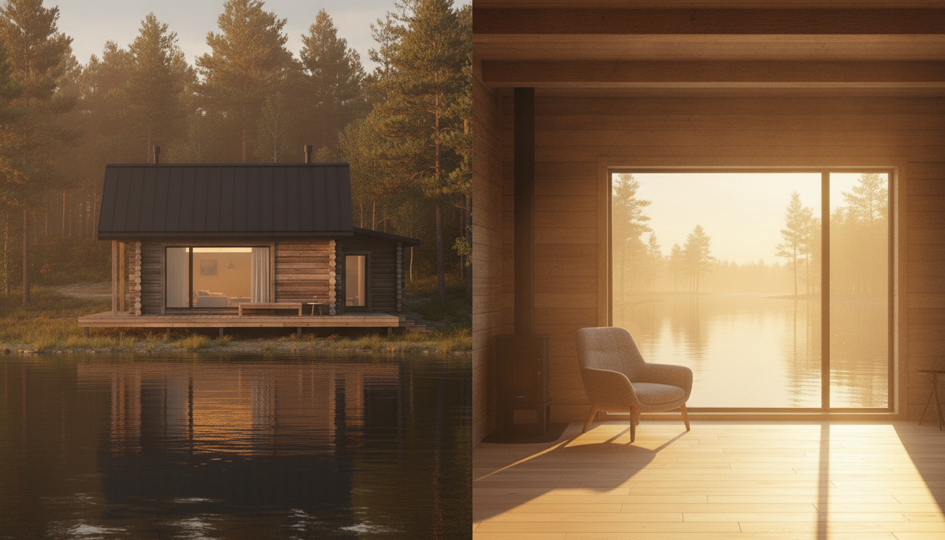 Inside, one room and one window hold the entire lake.