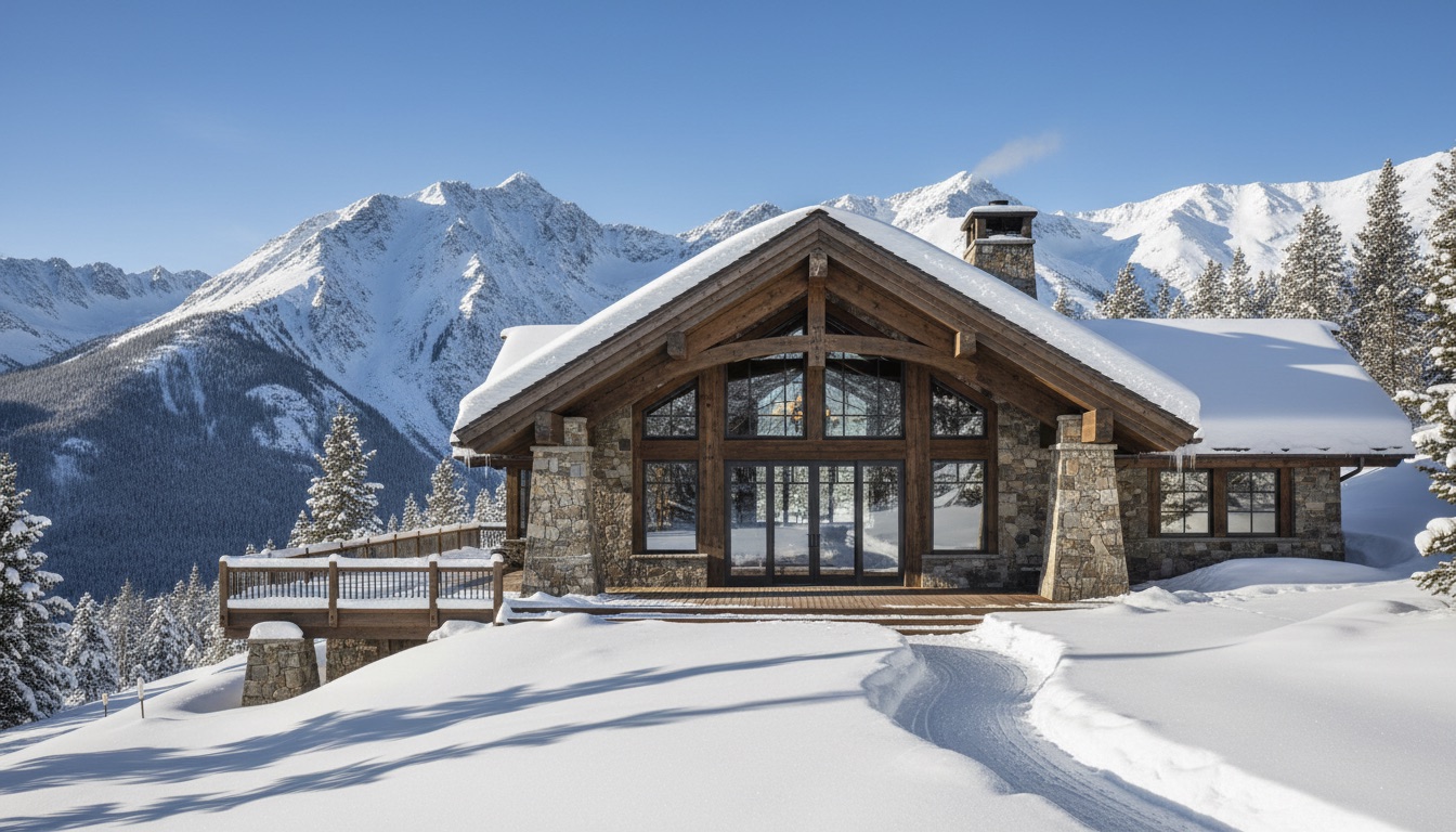 Alpine Ski Lodge — Winter Snow architectural render